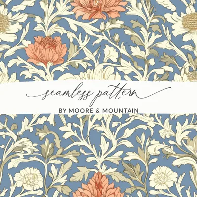 Light Blue William Morris Larkspur Print Digital