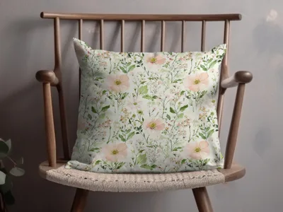 Light Blush Background Floral Pattern with Soft Pastel Pink Flowers and Leaves Digital - Moore and Mountain