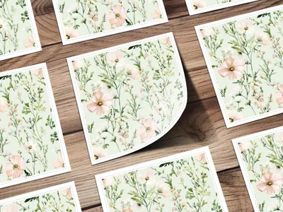 Light Blush Floral Delight Elegant Blossoms Patterned Watercolor Design - Moore and Mountain