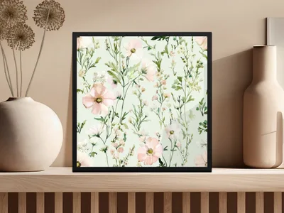 Light Blush Floral Delight Elegant Blossoms Patterned Watercolor Design - Moore and Mountain
