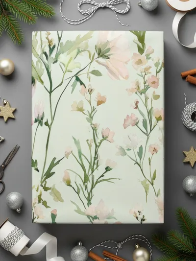 Light Blush Floral Delight Elegant Blossoms Patterned Watercolor Design - Moore and Mountain