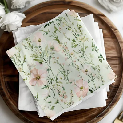 Light Blush Floral Delight Elegant Blossoms Patterned Watercolor Design - Moore and Mountain