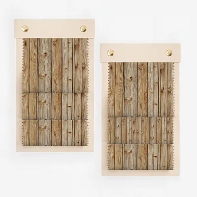 Rustic Wood Pattern Grommet Top Window Curtain