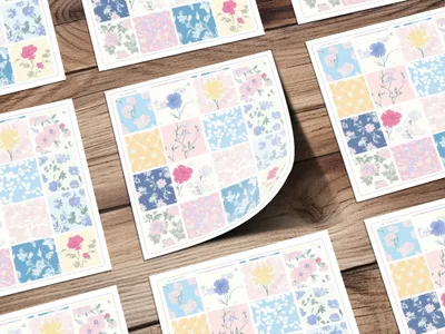 Vintage Floral Patterned Decorative Sticker Sheets Set
