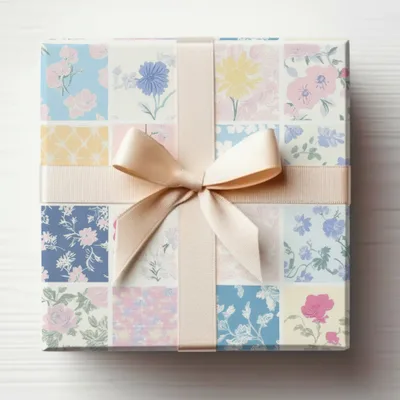 Vintage Floral Patchwork Design Wrapped Gift Box