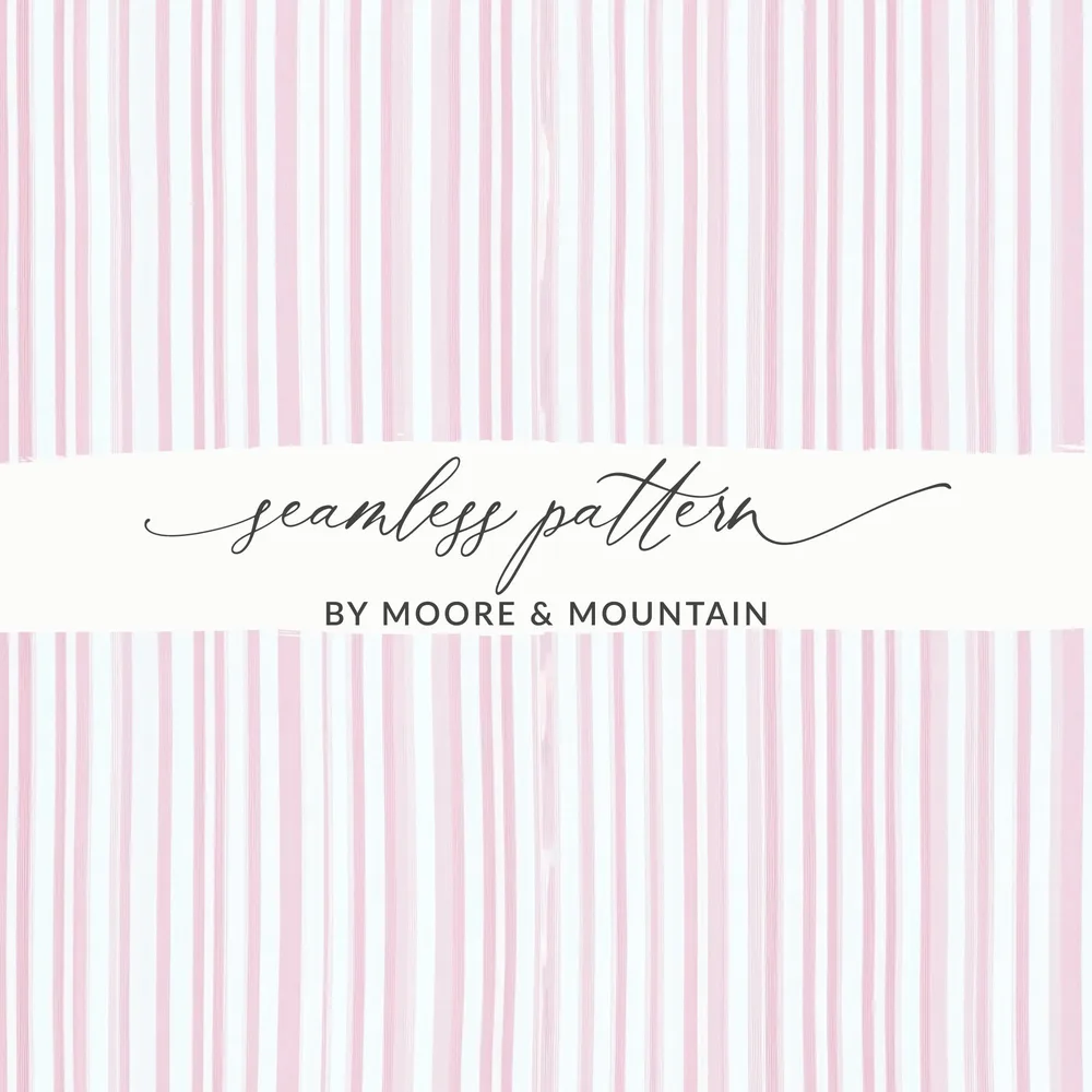 Light Pink and White Stripes Seamless Grandmillenial Digital - Moore and Mountain