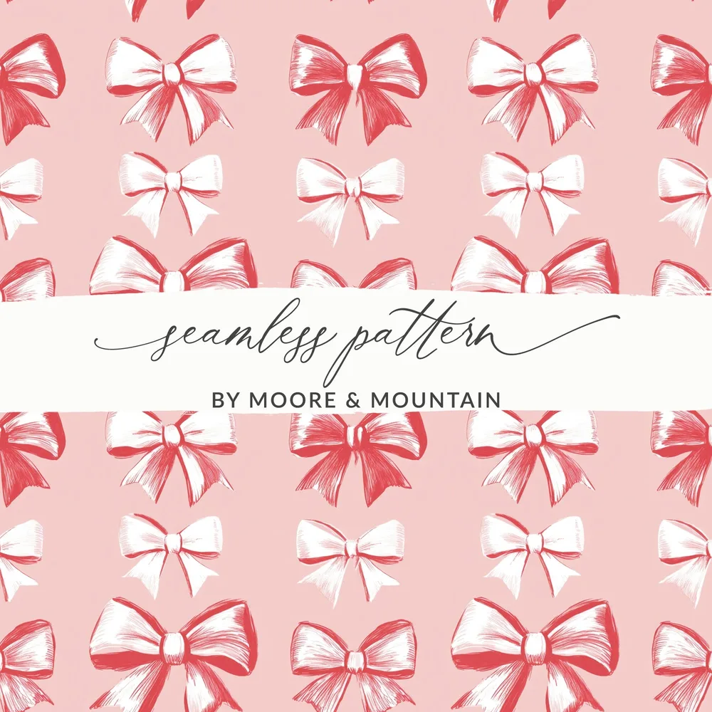 Red and White Bows Seamless Pattern Design