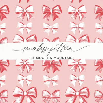 Light Pink Bows Seamless Coquette Design Digital