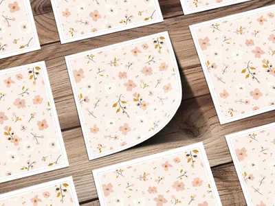 Delicate Floral Pattern Pink Stickers for Crafting Projects