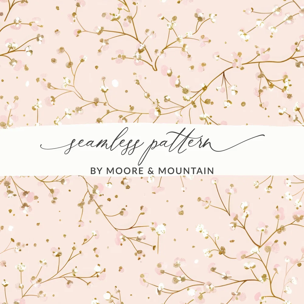 Pink Floral Seamless Pattern by Moore & Mountain Pattern