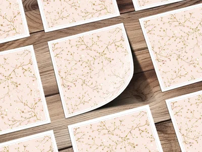 Elegant Floral Pattern Square Sticker Sheet Design