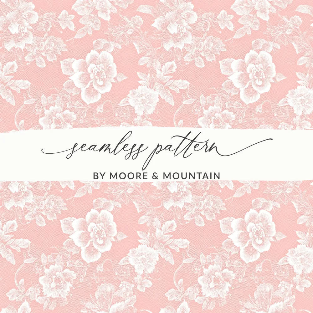 Elegant Pink Floral Seamless Pattern by Moore & Mountain