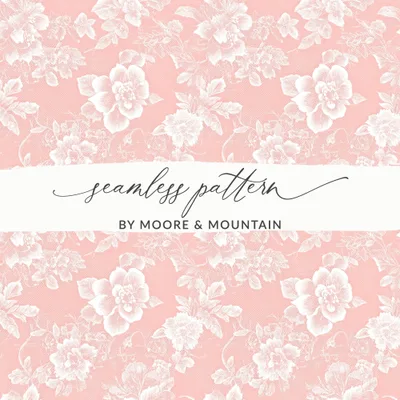Light Pink Lace Floral Granny Core Pattern Digital
