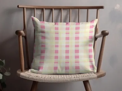 Pastel Plaid Design Throw Pillow for Home Decor
