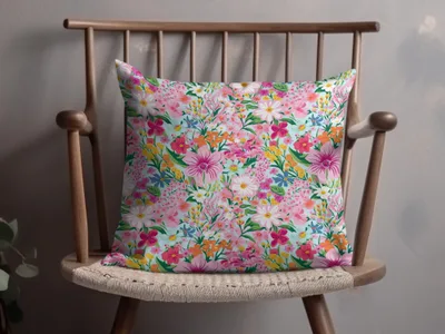 Vibrant Colorful Floral Decorative Cushion Pillow Pattern