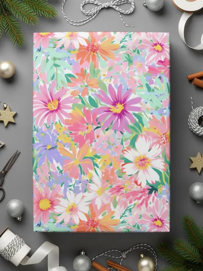 Colorful Floral Pattern Gift Wrap for All Occasion
