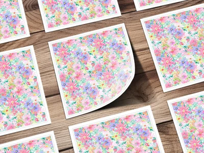 Vibrant Floral Pattern Square Print Product