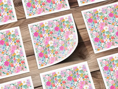 Colorful Floral Pattern Sheet Sticker Printing Decor