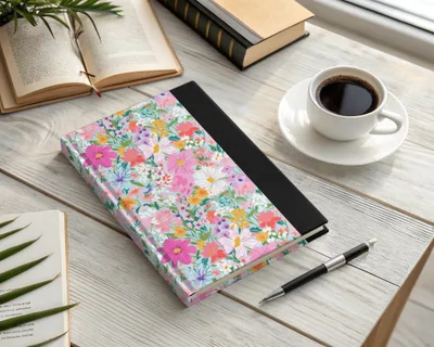 Colorful Floral Design Hardcover Journal Notebook Product