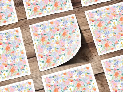 Beautiful Floral Pattern with Pink and White Flowers Print