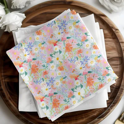Colorful Wildflower Pattern Decorative Napkins Set