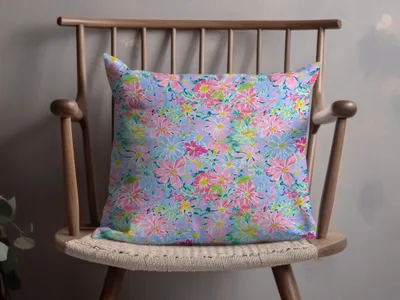 Vibrant Floral Pattern Cushion for Decorative Home Accent