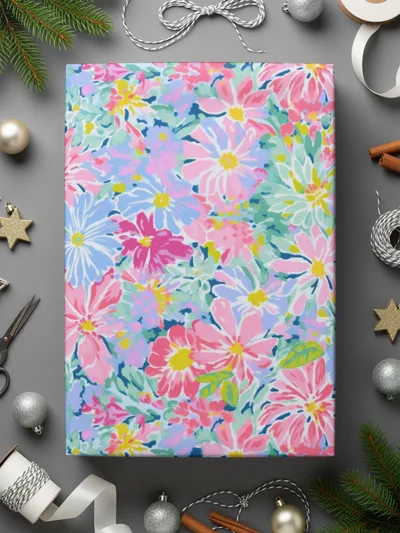 Vibrant Floral Gift Wrapping Paper Perfect for Holidays