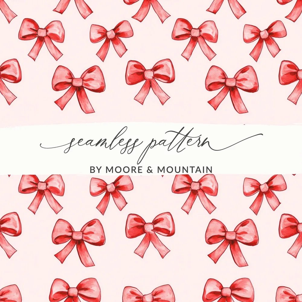 Red Bow Seamless Pattern by Moore and Mountain