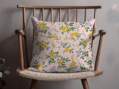 Colorful Floral Print Decorative Pillow for Home Decor