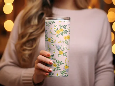 Beautiful Floral Pattern Insulated Tumbler Cup Product