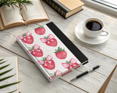 Strawberry Bow Pattern Hardcover Notebook Product