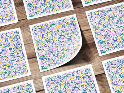 Vibrant Floral Pattern Sticker Sheet for Craft Projects