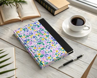 Floral Printed Hardcover Notebook for Personal Use