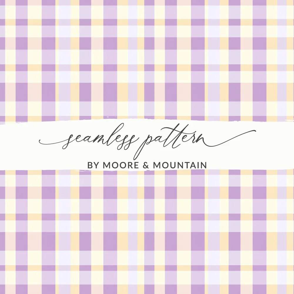 Purple Yellow Plaid Seamless Pattern by Moore & Mountain