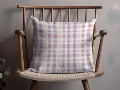Pastel Plaid Pattern Decorative Throw Pillow Product