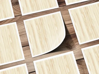 Stylish Natural Wood Pattern Square Sticker Sheet