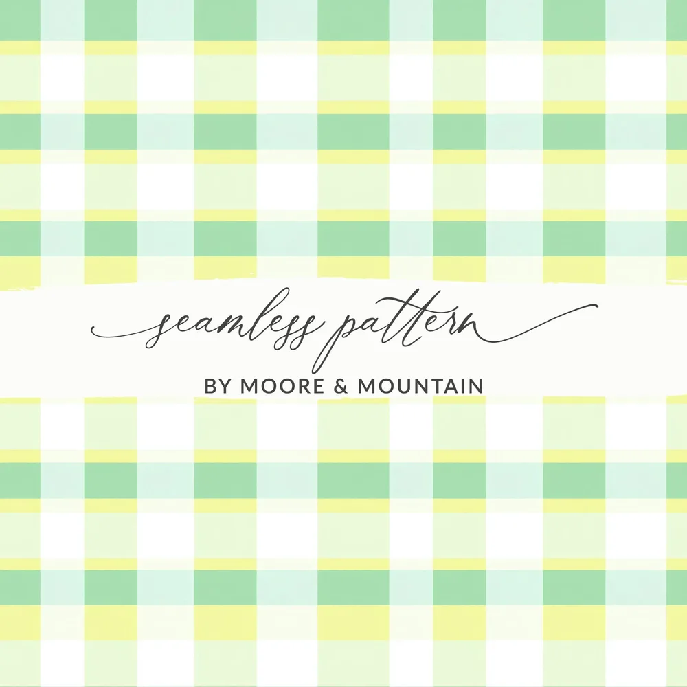 Green and Yellow Plaid Seamless Pattern Design