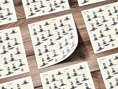 Lighthouse Seamless Digital Pattern, Nautical Theme, Coastal Design, Printable Paper, Fabric Design, 2 JPEG files, Ocean Art, Digital - Moore and Mountain