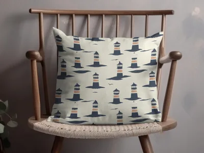 Lighthouse Seamless Digital Pattern, Nautical Theme, Coastal Design, Printable Paper, Fabric Design, 2 JPEG files, Ocean Art, Digital - Moore and Mountain