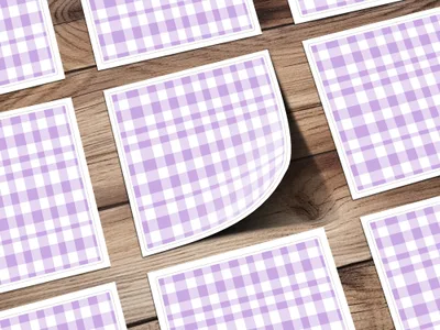 Lavender and White Checkered Pattern squares product
