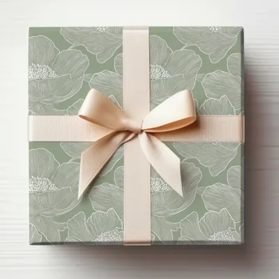 Elegant Floral Gift Box with Ribbon Detailing