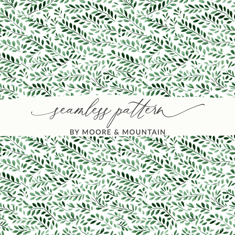 Green Leafy Artistic Seamless Pattern for Various Uses