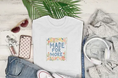 Made For More Quote Digital, Watercolor Floral Clipart, Preppy PNG, Inspirational Art Print, Commercial Use SVG, Trendy Tumbler Design SVG