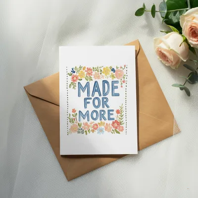 Made For More Quote Digital, Watercolor Floral Clipart, Preppy PNG, Inspirational Art Print, Commercial Use SVG, Trendy Tumbler Design SVG