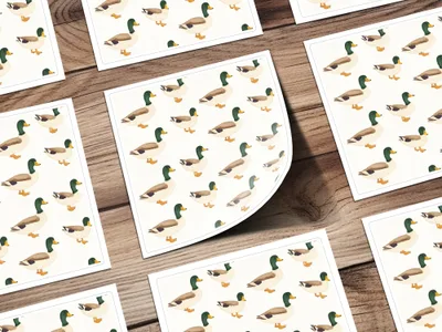 Mallard Duck Seamless Pattern, Charming Duck Pattern Artistic Design Seamless Repeat Digital - Moore and Mountain