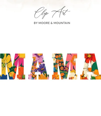 Mama Digital Design Retro Floral PNG for Mother's Day, Groovy Mom Sublimation Art, Instant Download Digital File