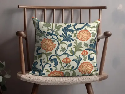 Marigold William Morris Seamless Orange Floral Pattern Dark Colors Digital - Moore and Mountain