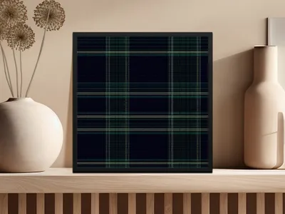 Masculine Plaid Pattern Black and Green Tartan Seamless Digital - Moore and Mountain