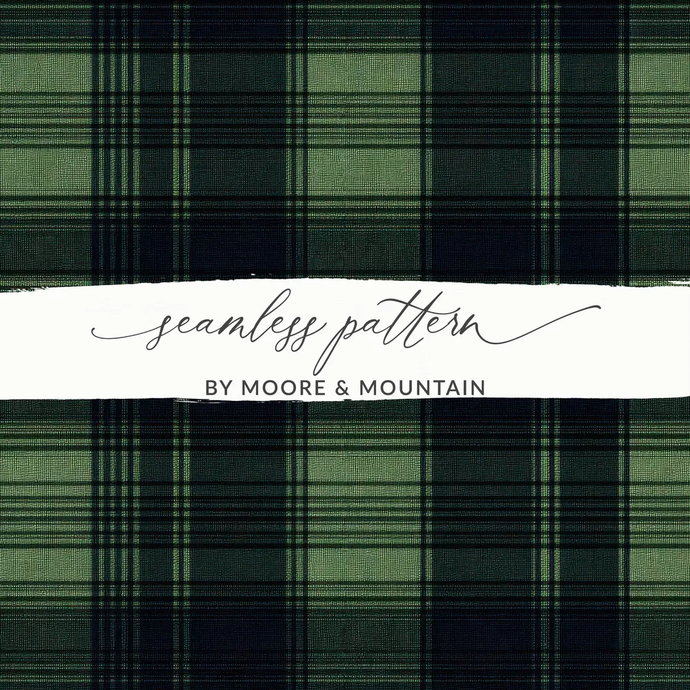 Masculine Seamless Black and Green Tartan Seamless Digital - Moore and Mountain