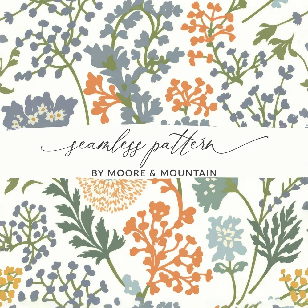 Matisse Seamless Floral Pattern Pastel Abstract Organic Leaves - Moore and Mountain
